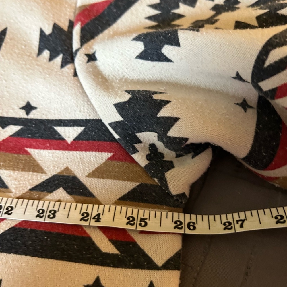 Men's Patterned Hoodie Sweater - Black, Red, Cream - Picture 9 of 9
